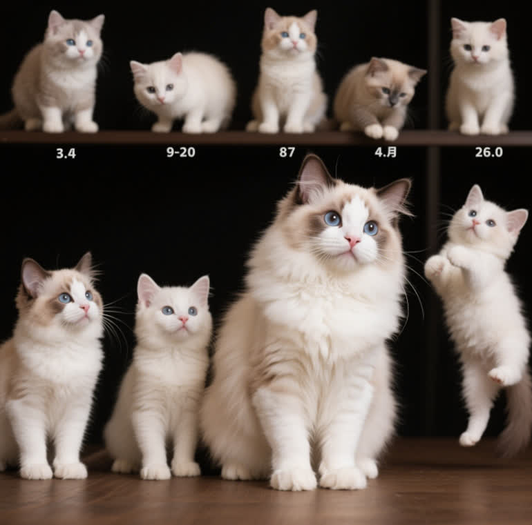 Ragdoll Cat Growth Chart by Month